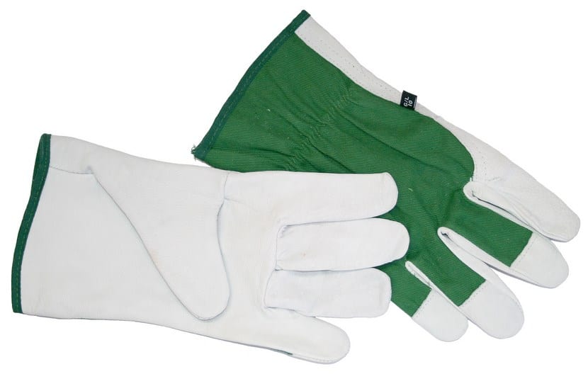 Par de guantes de jardinería con puño de lona