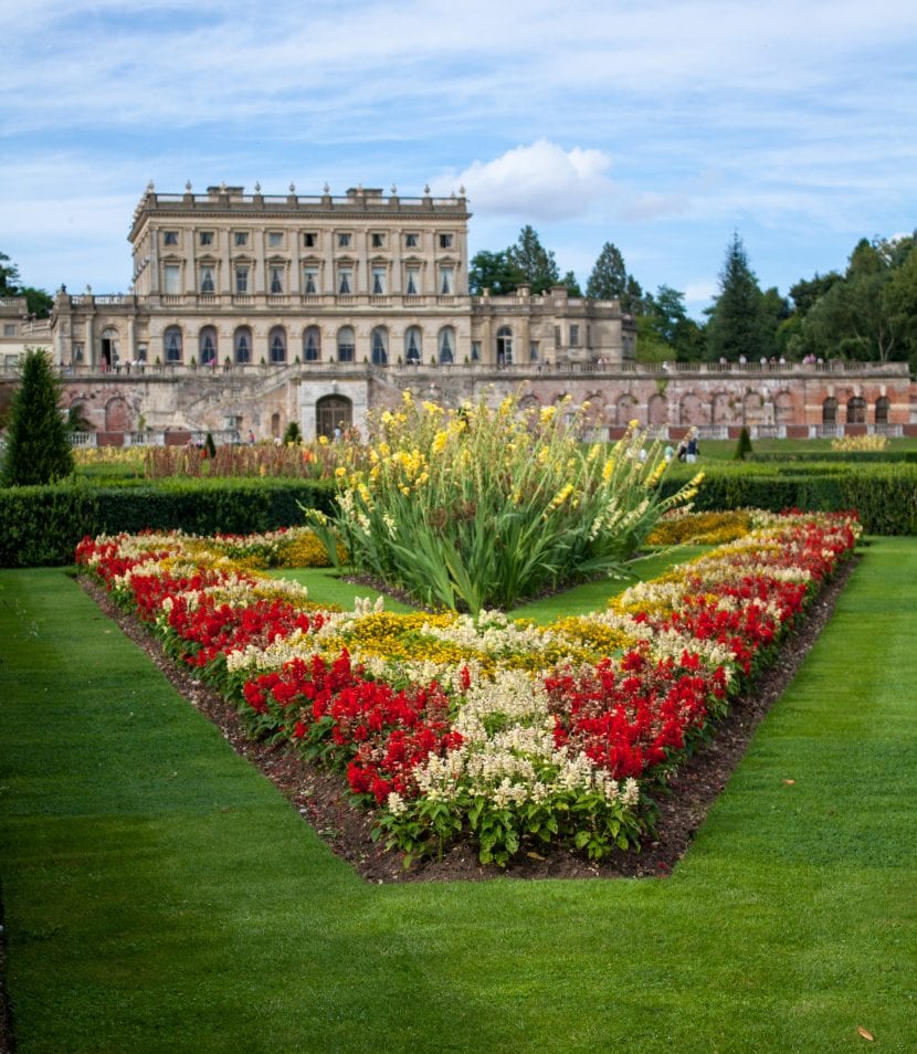 Parterre de flores de colores en un jardín