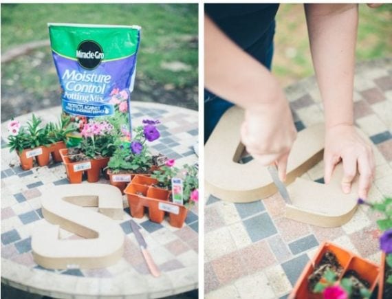 Materiales para construir letras vegetales: malla, alambre, musgo y sustrato